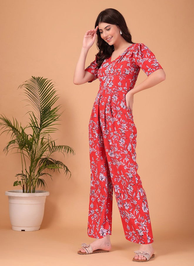 CUKOO Women Floral Printed Basic Jumpsuit - Image 4